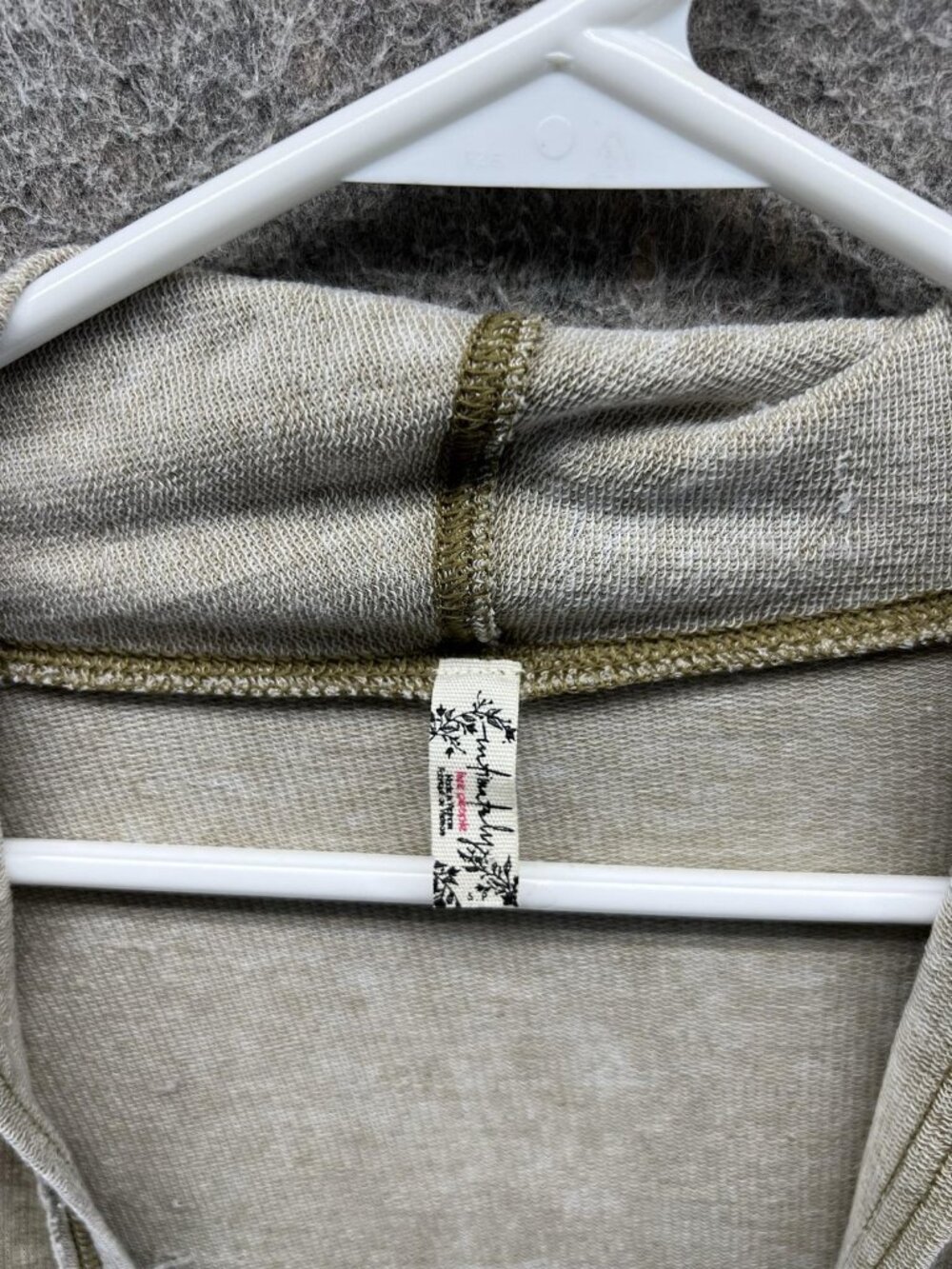 Free People Cardigan Sweater Womens Small Beige V Neck Long Duster Open - Picture 2 of 11